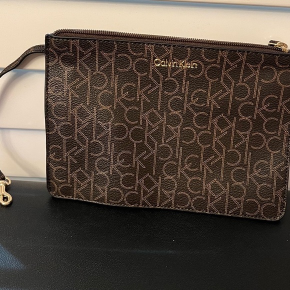 Calvin Klein Brown Monogram Pouch - Picture 2 of 4